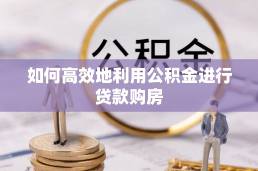 菏泽如何高效地利用公积金进行贷款购房